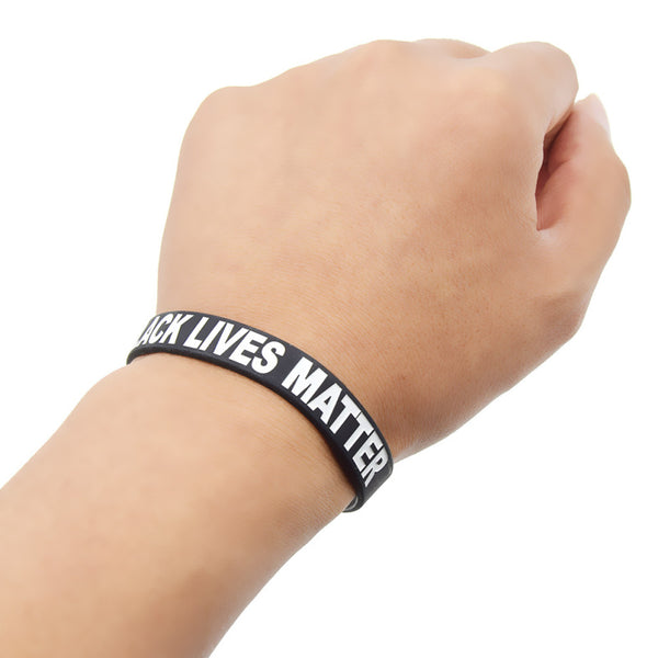 Black Lives Matter Wristband Bracelet on Wrist