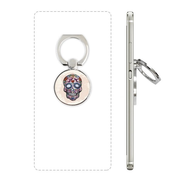 Sugar Skull Cell Phone Ring Stand Heart