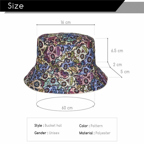 Sugar Skull Craze Bucket Hat Size Chart