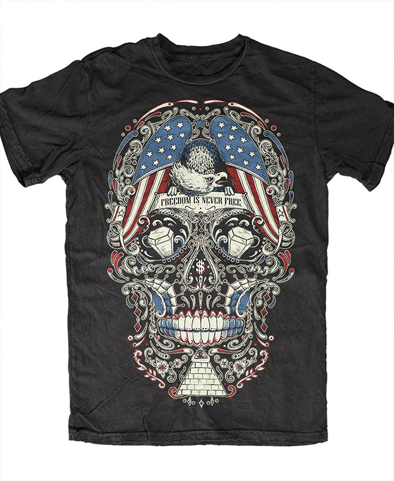 Sugar Skull Freedom Is Never Free T-Shirt