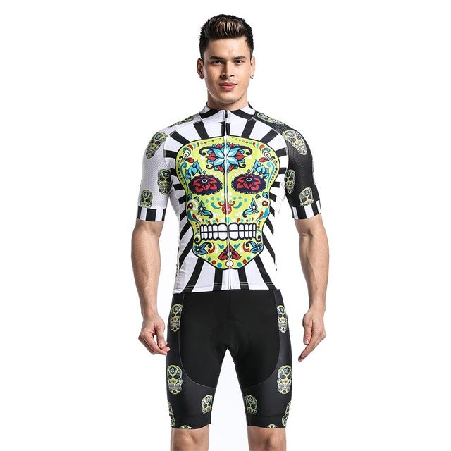Sugar Skull Men s Cycling Jersey Bib Sets Boketto Box