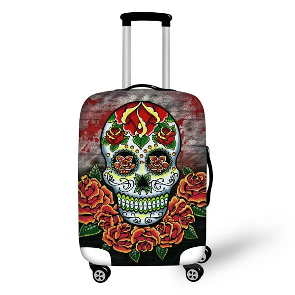 Sugar Skull Slip On Luggage Covers Style H4365