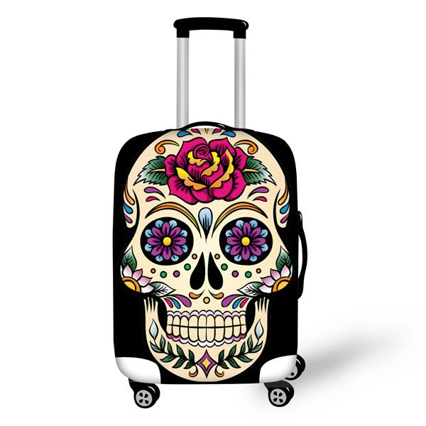 Sugar Skull Slip On Luggage Covers Style H4366