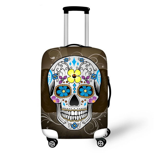Sugar Skull Slip On Luggage Covers Style H4367