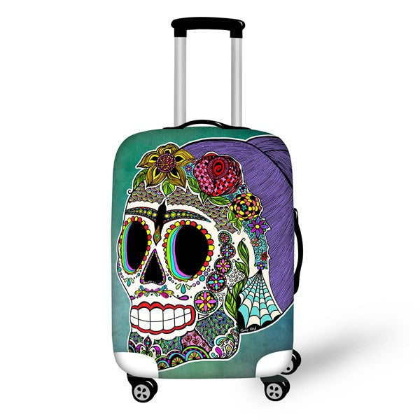 Sugar Skull Slip On Luggage Covers Style H4369