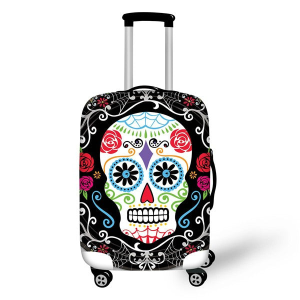 Sugar Skull Slip On Luggage Covers Style H4371
