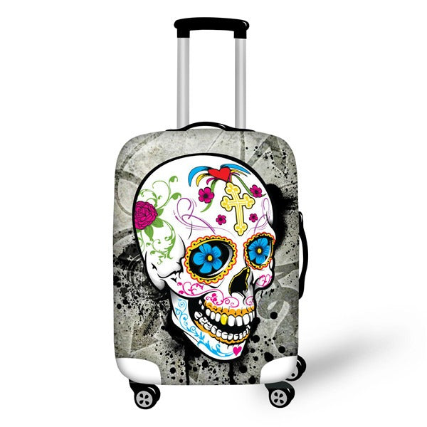 Sugar Skull Slip On Luggage Covers Style H4372
