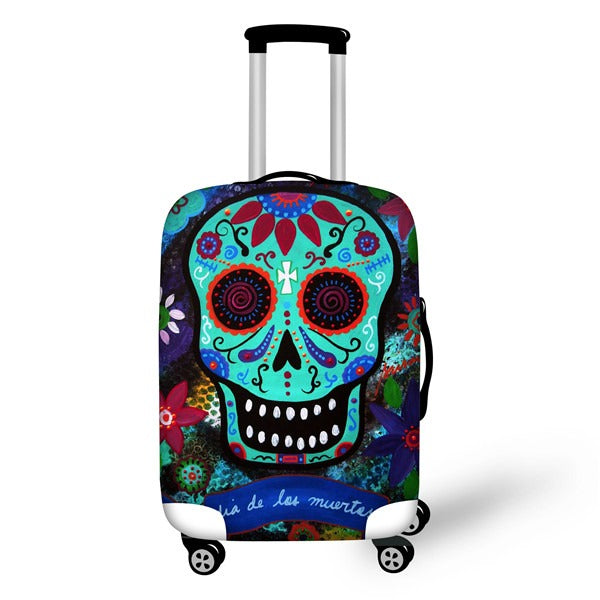 Sugar Skull Slip On Luggage Covers Style H4376