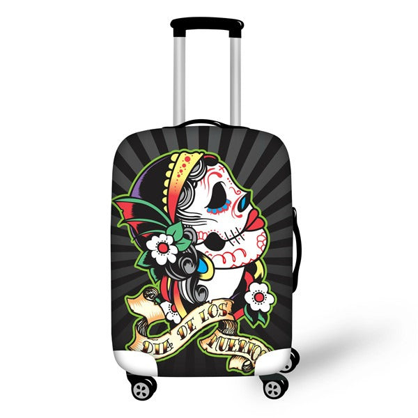 Sugar Skull Slip On Luggage Covers Style H4377