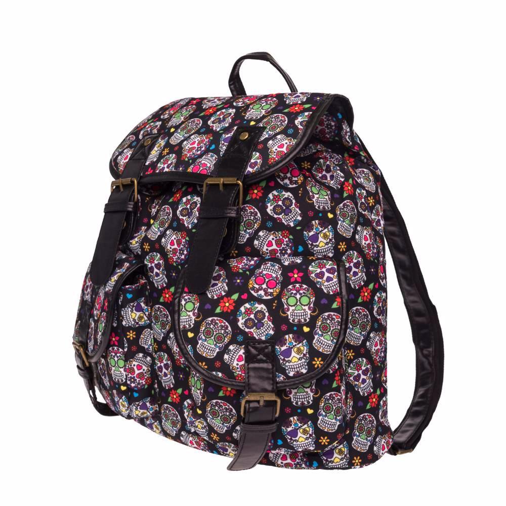 Sugar Skull Slouch Backpack - Boketto Box