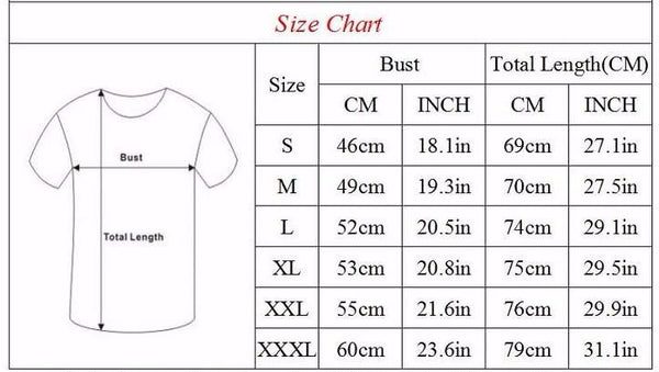 Sugar Skull Tribal Headdress T-Shirt Size Chart