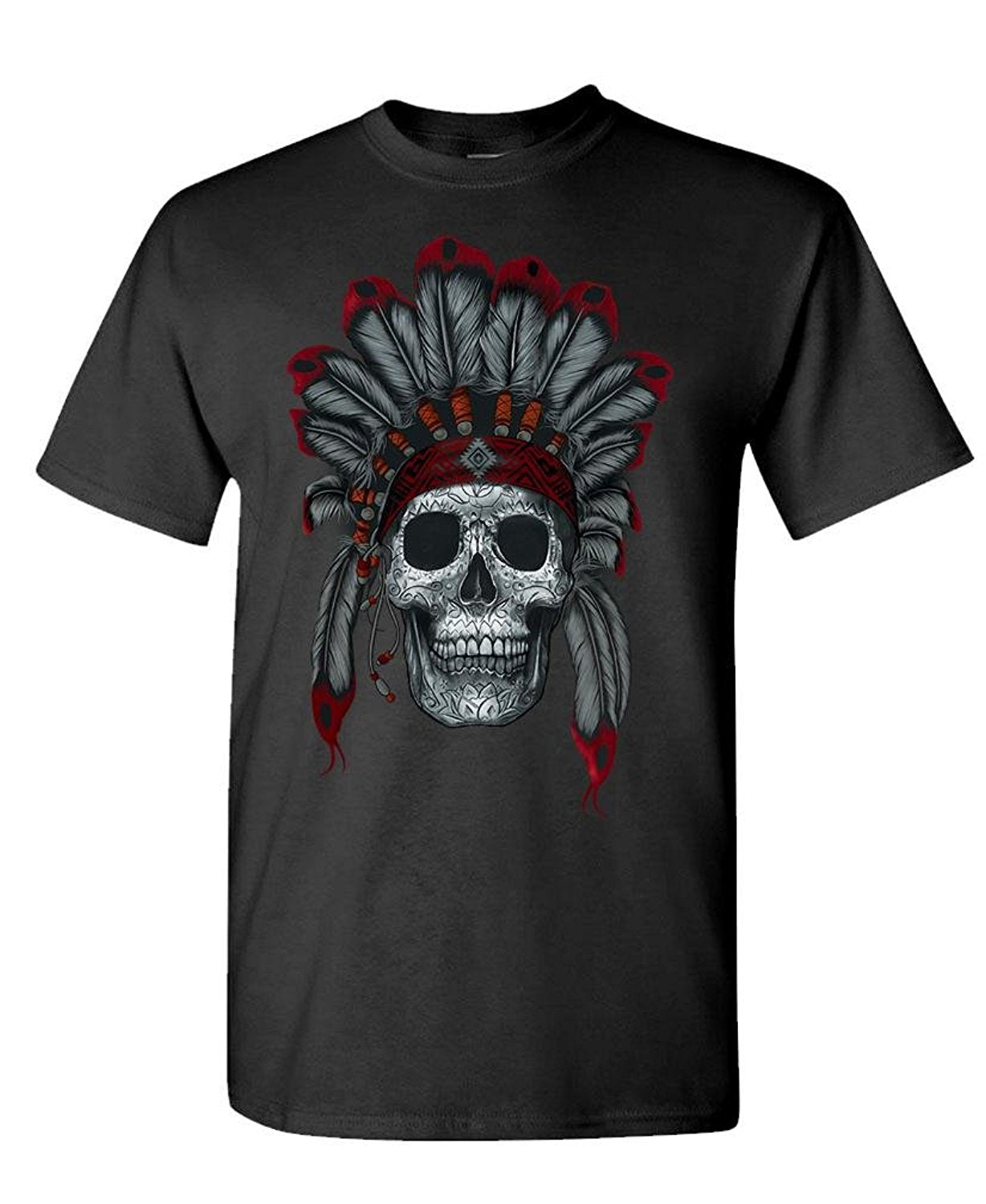 Sugar Skull Tribal Headdress T-Shirt