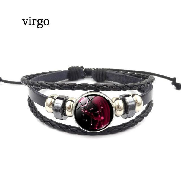 Zodiac Sign Leather Bracelet - Virgo